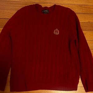 Ralph Lauren women’s large cable knit sweater red
